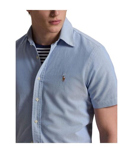 Mens Logo Oxford Short-sleeved Shirt Blue Ralph Lauren