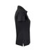 Womens/ladies Surf Light Melange Polo Shirt Black Printer-4
