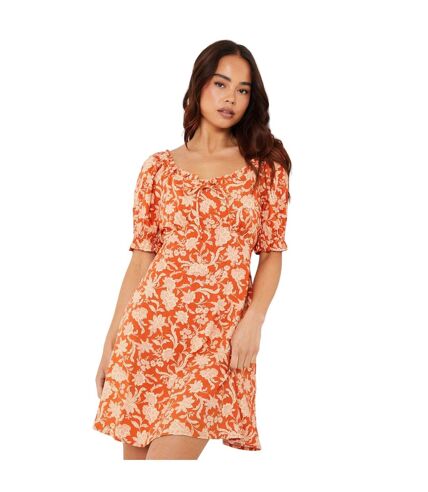 Womens/ladies sweetheart petite mini dress rust Dorothy Perkins