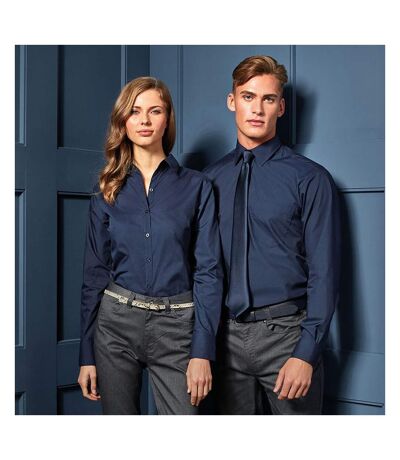 Mens  Poplin Long-sleeved Formal Shirt Navy Premier