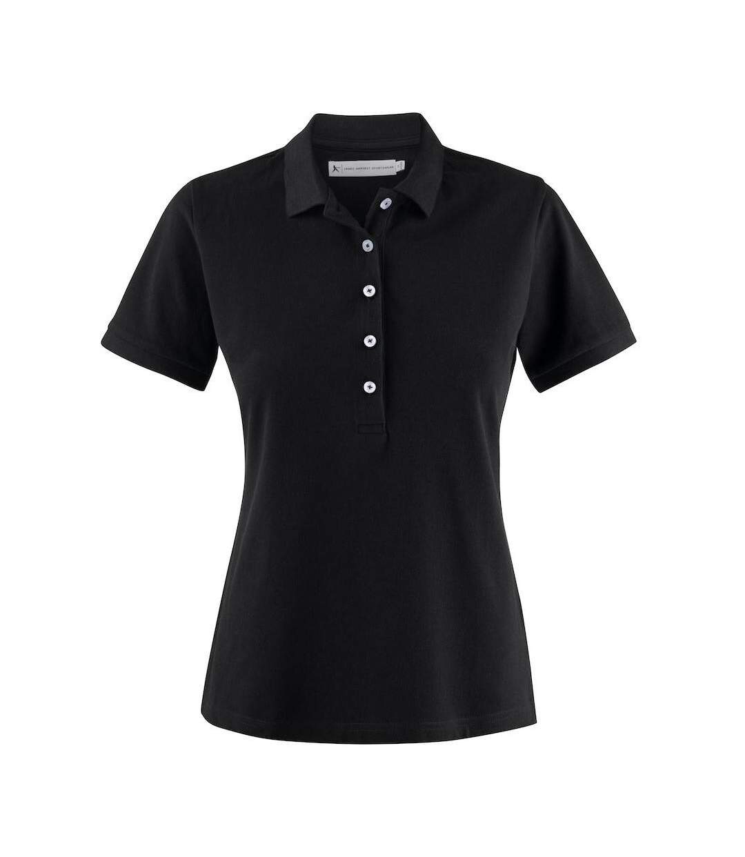 Womens/ladies Sunset Polo Shirt Black James Harvest-1
