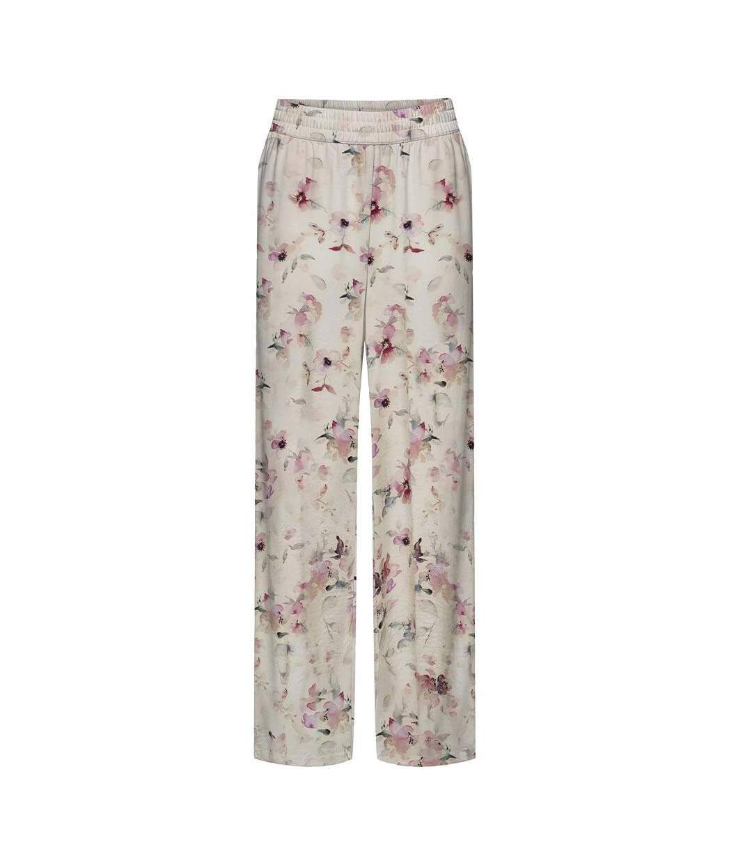 Pantalon imprimé blanc/rose fluide femme jdy pant-cloud dancer-1