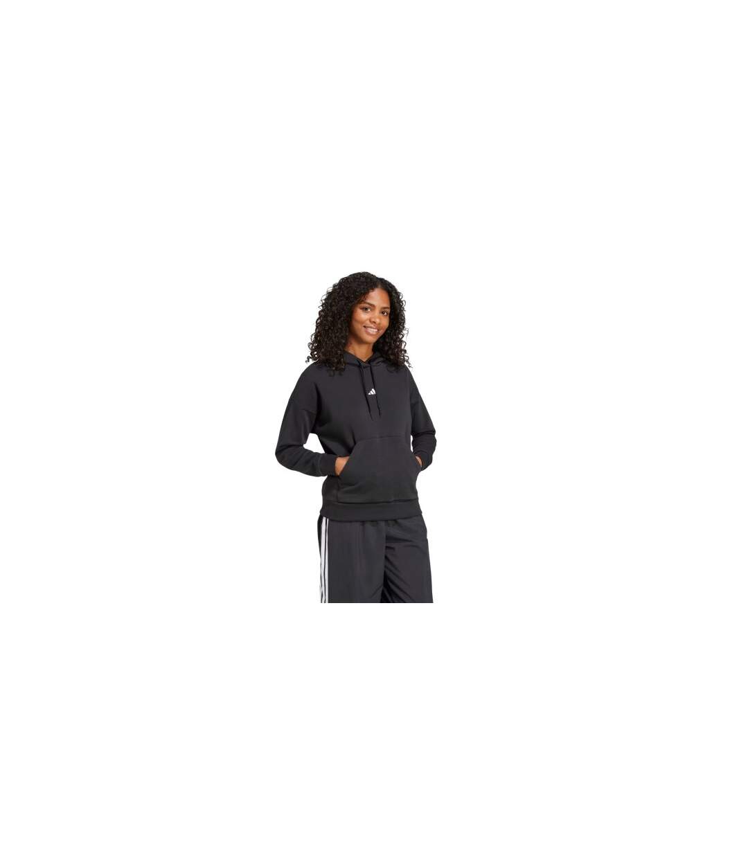 Sweat À Capuche Avec Cordons Femme Noir Blanc Adidas-1