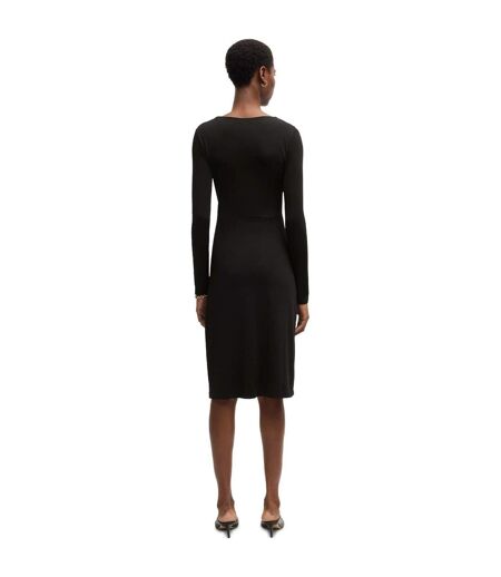 Robe Portefeuille Manches Longues Eular Surplice Femme Noir Boss
