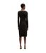 Robe Portefeuille Manches Longues Eular Surplice Femme Noir Boss-2
