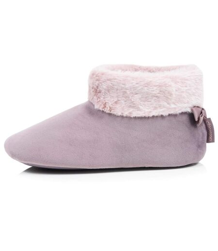 Isotoner Chaussons extra-light Bottillons femme microvelours, semelle gomme ultra souple