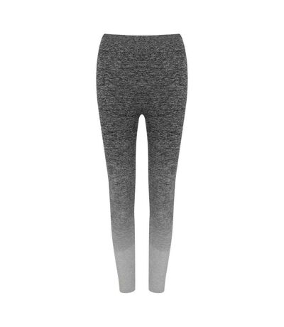 Womens/ladies fade seamless leggings dark grey/light grey marl Tombo