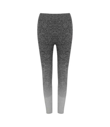 Womens/ladies fade seamless leggings dark grey/light grey marl Tombo