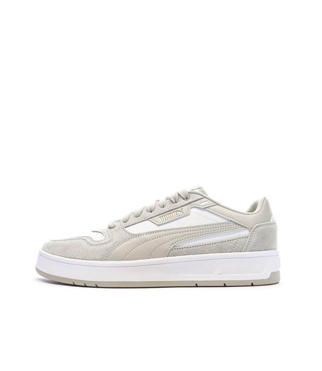 Baskets beige/blanc homme puma court classic street-1