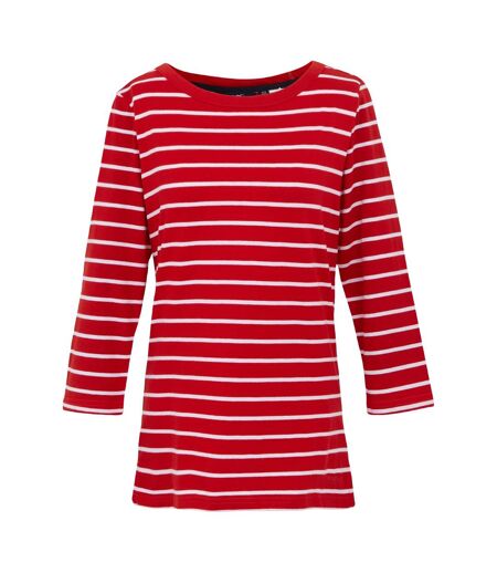 Womens/ladies baylette ii striped t-shirt high risk red/white Regatta