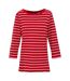 Womens/ladies baylette ii striped t-shirt high risk red/white Regatta-1