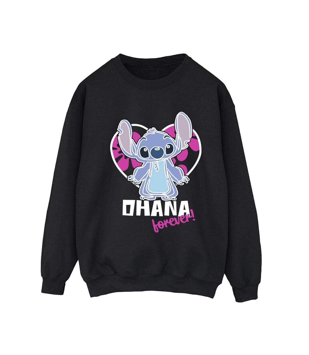 Disney - Sweat LILO AND STITCH OHANA FOREVER HEART - Femme (Noir) - UTBI22802-1