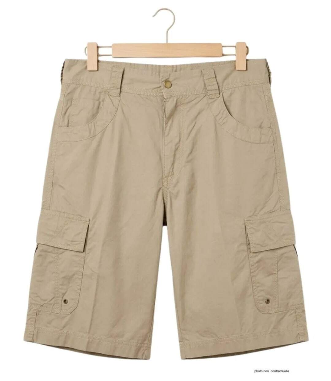AXXANO AE1103S Bermuda uni en coton pour un look d'été décontracté et élégant-2