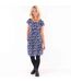Robe Mancherons Motif/style Tige Femme Bleu Lazy Jacks-3