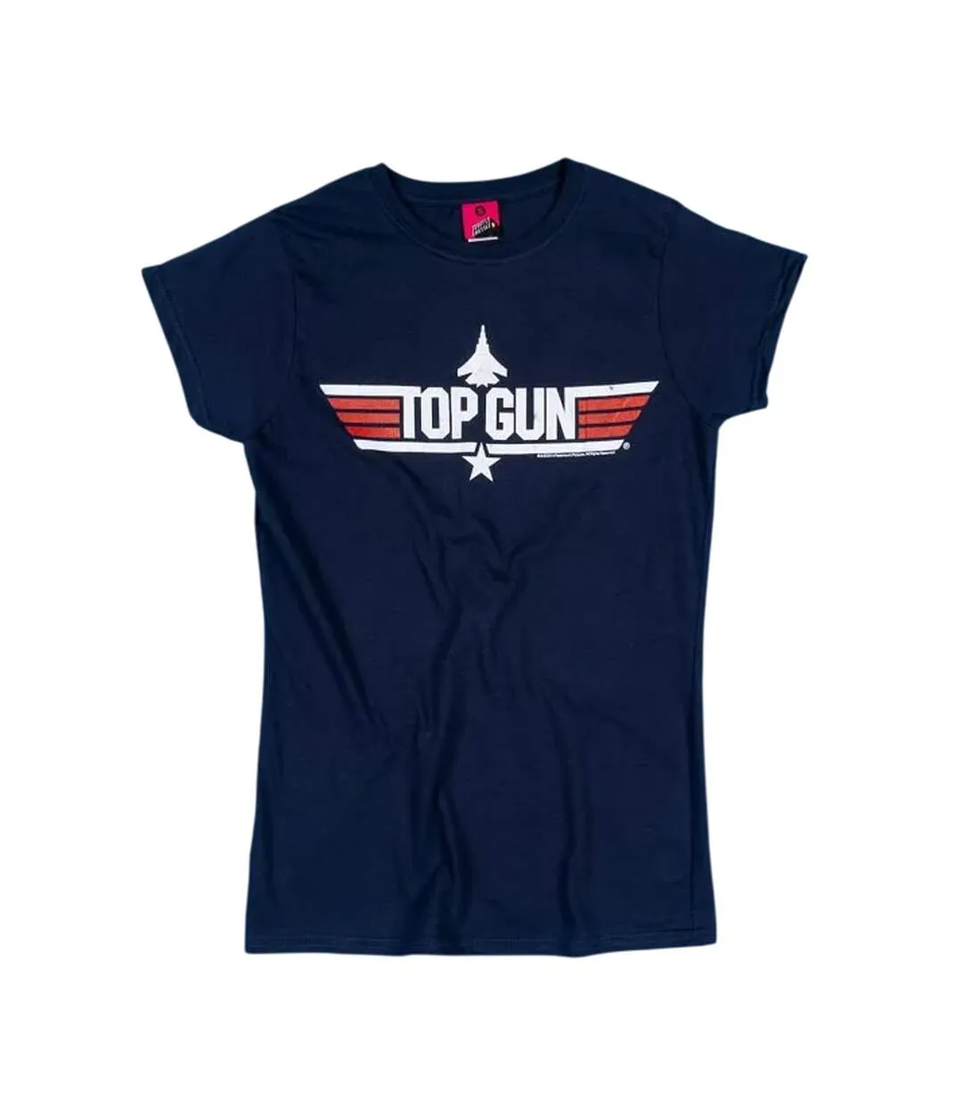 Womens/ladies Iceman Back Print Fitted T-shirt Blue Top Gun-2