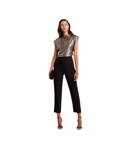 Womens/ladies Jjesca Metallic Top Charcoal Ted Baker