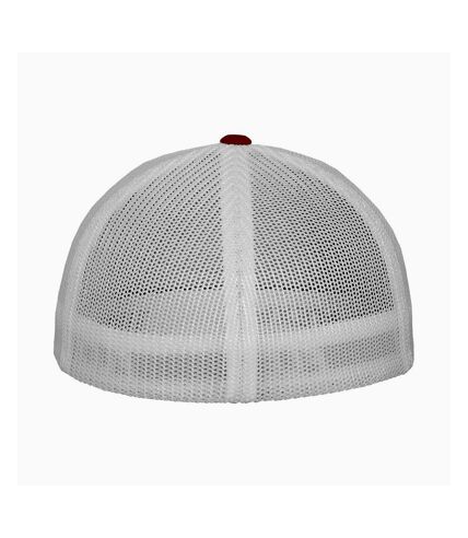 Unisex adult two tone mesh trucker cap red/white Flexfit