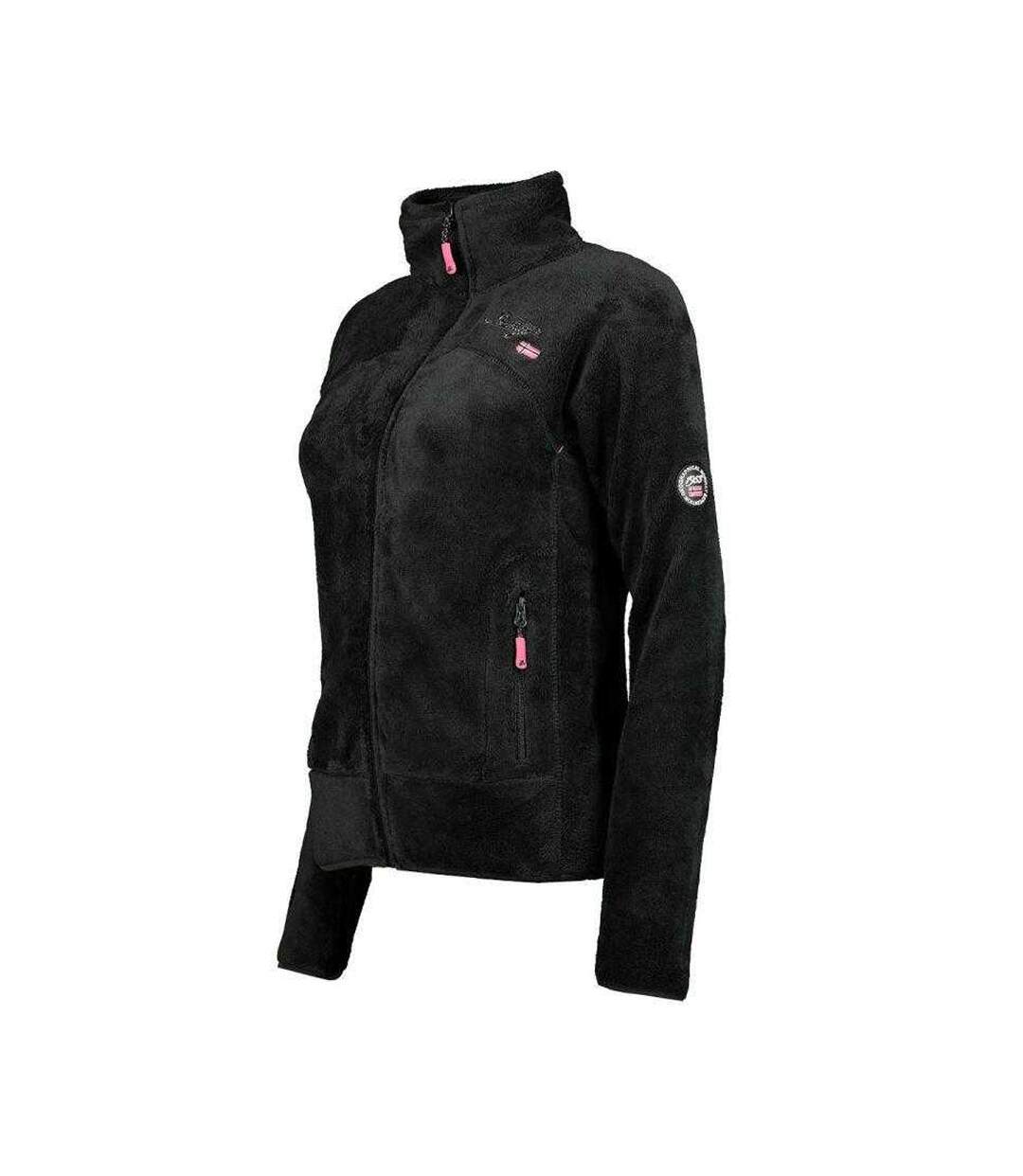 Womens/ladies Upaline Fleece Hoodie Black Geographical Norway-3