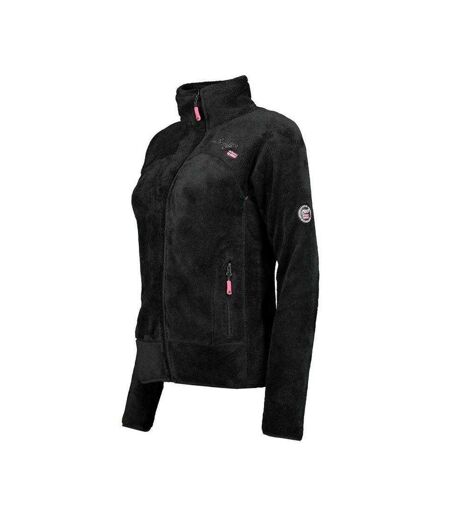 Womens/ladies Upaline Fleece Hoodie Black Geographical Norway