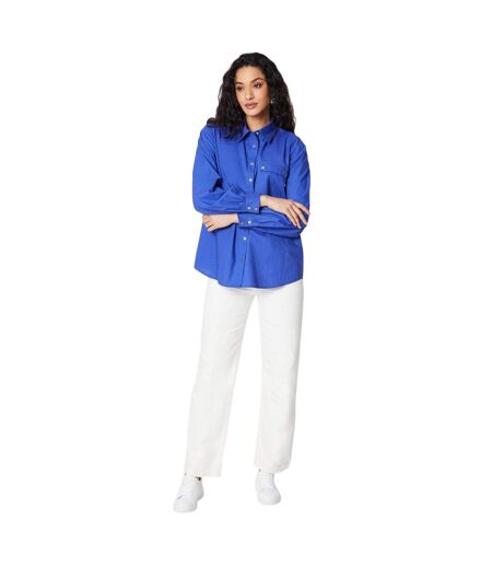 Womens/ladies poplin shirt powder blue Principles