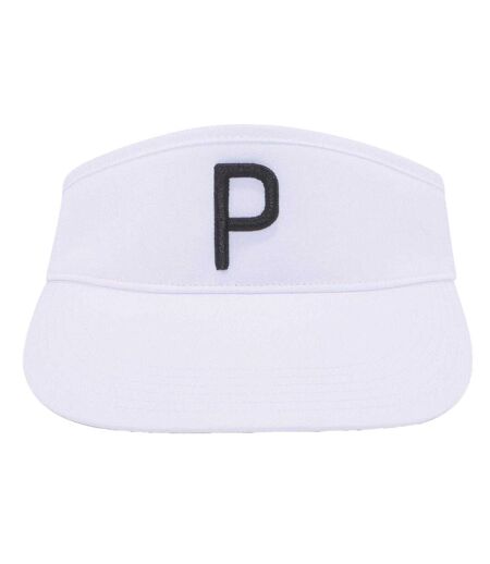 Embroidered Logo Golf Visor White Black Puma