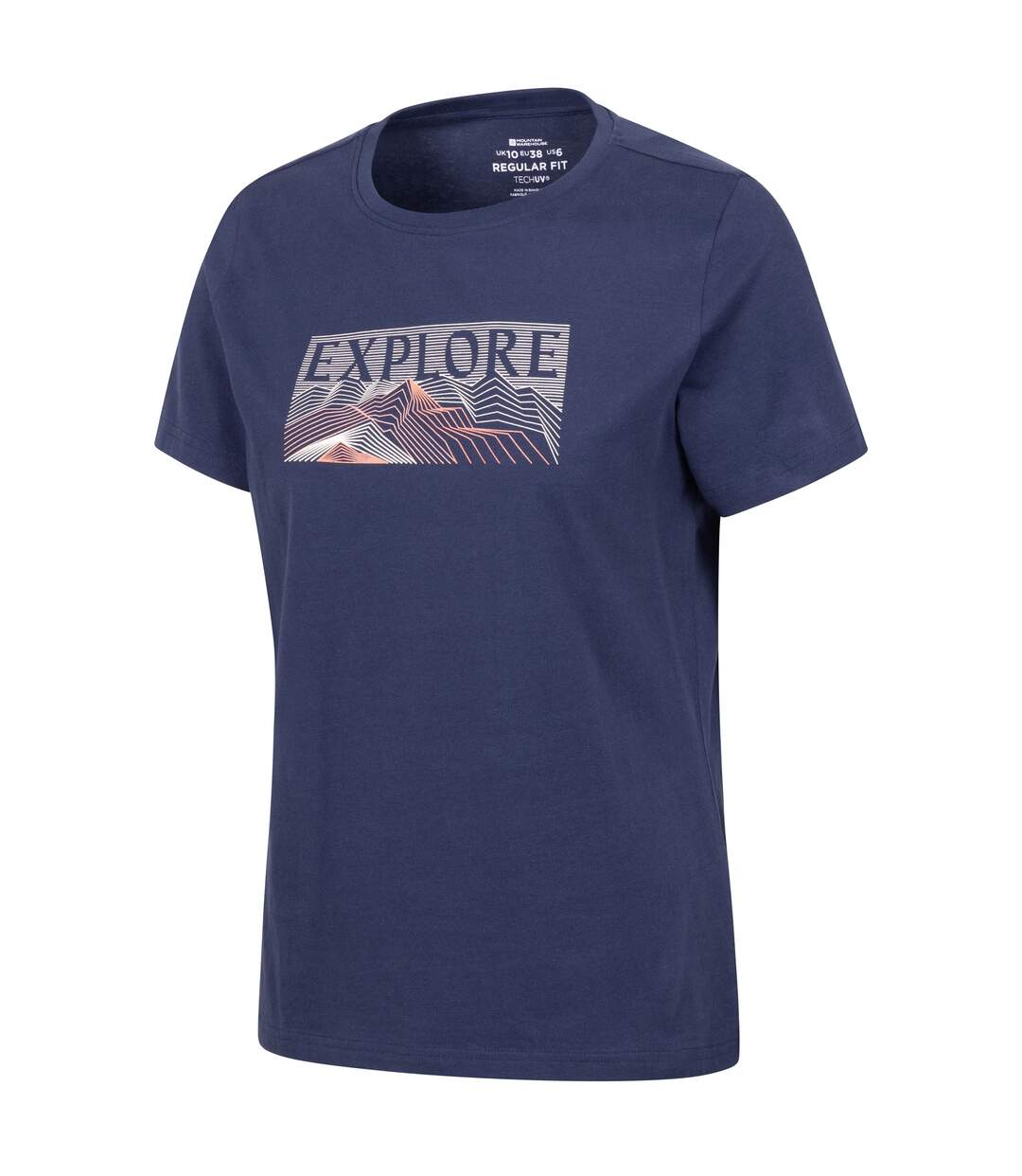 T-shirt Régulier Femme  Explore Coton Anti-uv Bleu Marine Mountain Warehouse-3