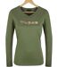 Mayflower NERVAL4 : Tee-shirt femme manches longues vert olive avec petit col V-2