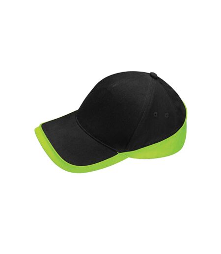 Casquette De Baseball Teamwear Competition Noir Vert Citron Beechfield