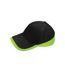 Casquette De Baseball Teamwear Competition Noir Vert Citron Beechfield-2