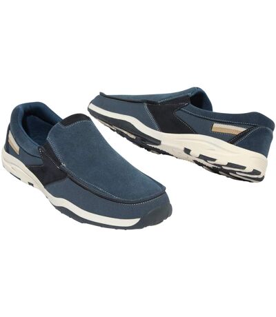 Men's Boat-Style Moccasins - Dark Blue