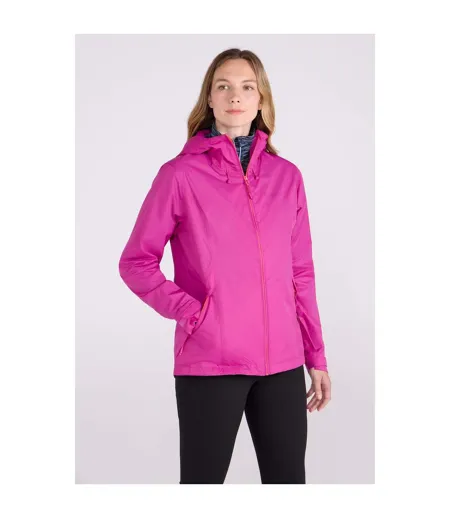 Womens/ladies Swerve Packaway Waterproof Jacket Bright Pink Mountain Warehouse