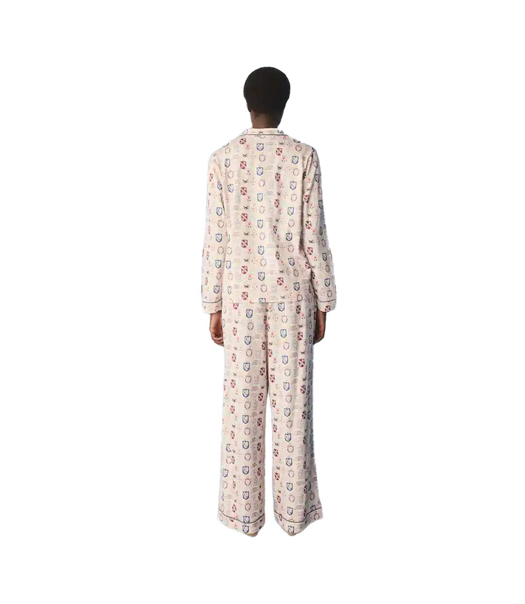 Ensemble De Pyjama Long Motif/style Emblème Femme Blanc Cath Kidston-3