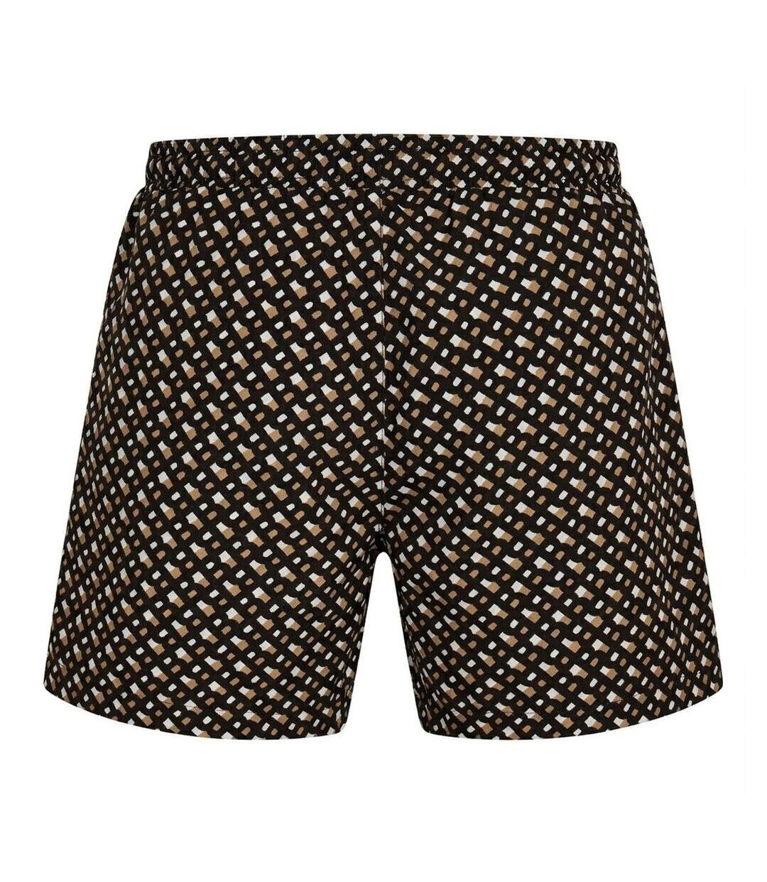 Short De Bain Motif/style Monogramme Homme Noir Boss-2