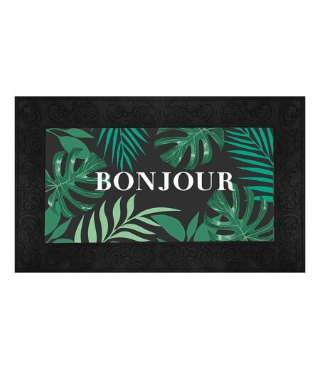 Tapis Relief Imprimé Vesta 45x75cm Noir & Vert