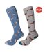 Chaussettes pour bottes femme gris / bleu Simply Essentials