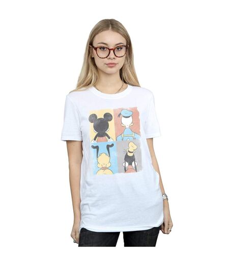 Disney Femme/Ladies - Mickey Mouse Four Backs - T-shirt boyfriend en coton (Blanc) - UTBI35924