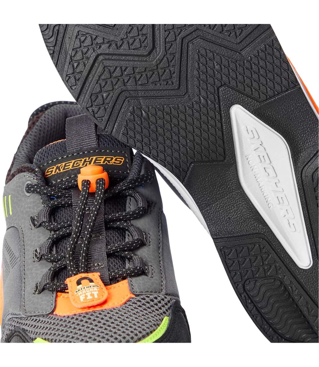 Childrens/kids Ultrasurge Trainers Charcoal Grey Skechers-4