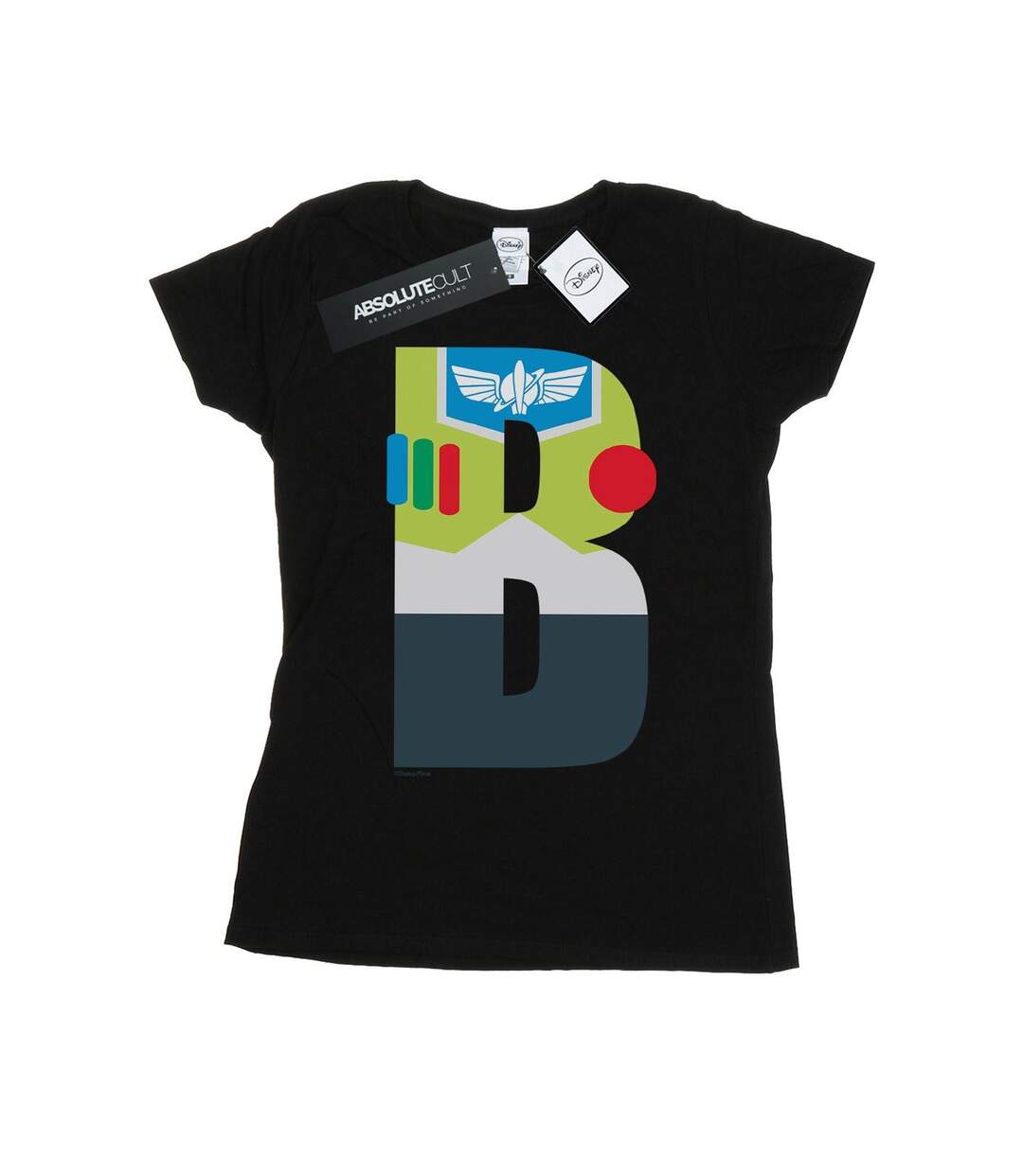Disney Femme/Les femmes Alphabet B Is For Buzz Lightyear Cotton T-Shirt (Noir) - UTBI44286-1