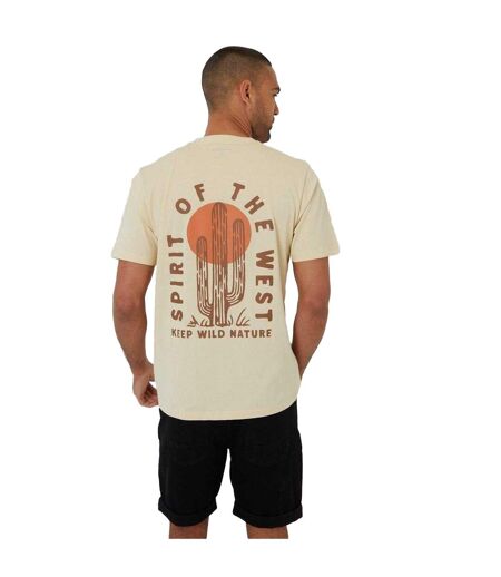 T-shirt Motif/style Cactus Homme Gris Pâle Threadbare