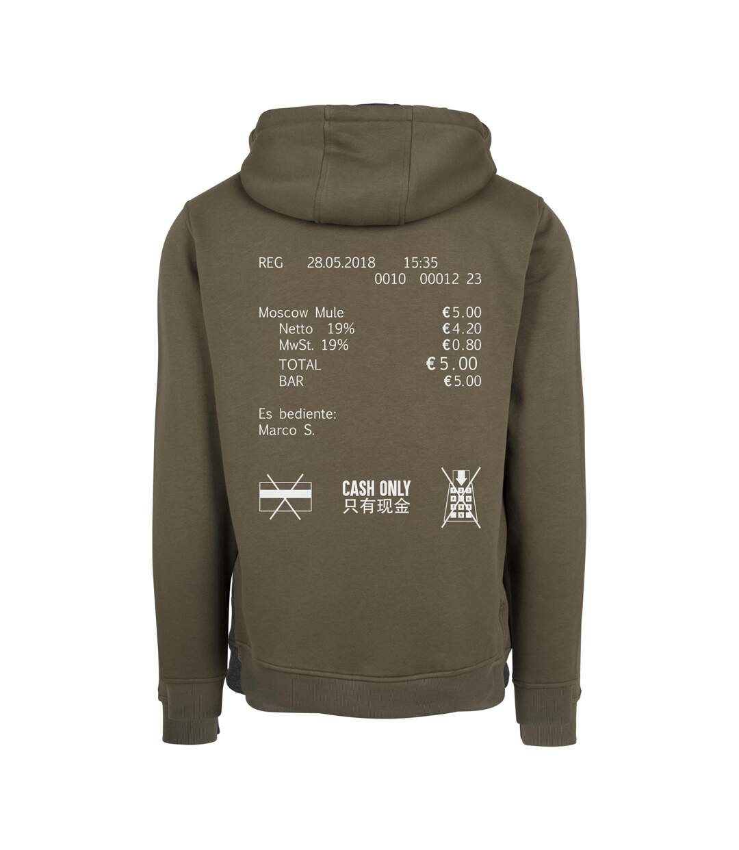 Sweat À Capuche Cash Only Pour Hommes Olive Mister Tee-2