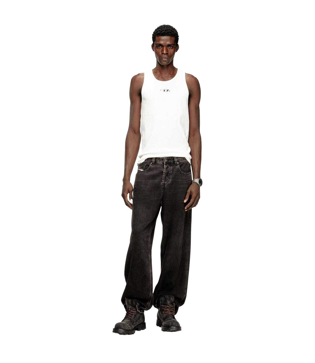 Débardeur Motif/style Logo Homme Blanc Diesel-4