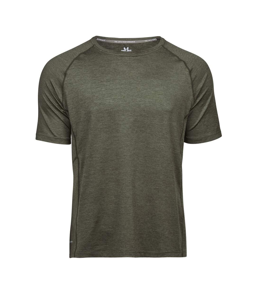 T-shirt à manches courtes homme olive chiné Tee Jays-1