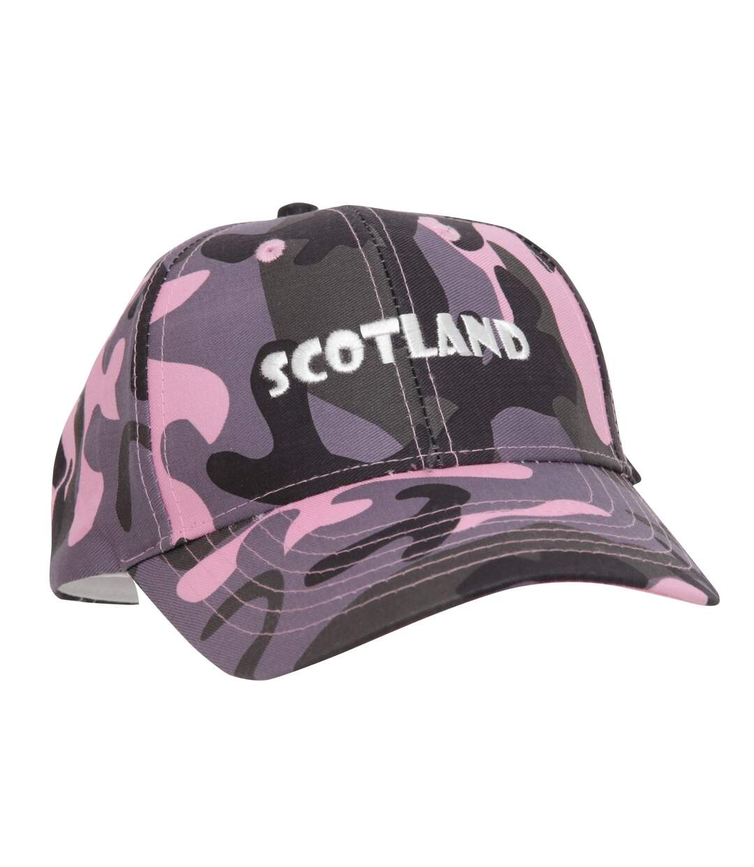 Ladies/Womens Scotland Embroidered Camouflage Baseball Cap (Pink Camouflage)