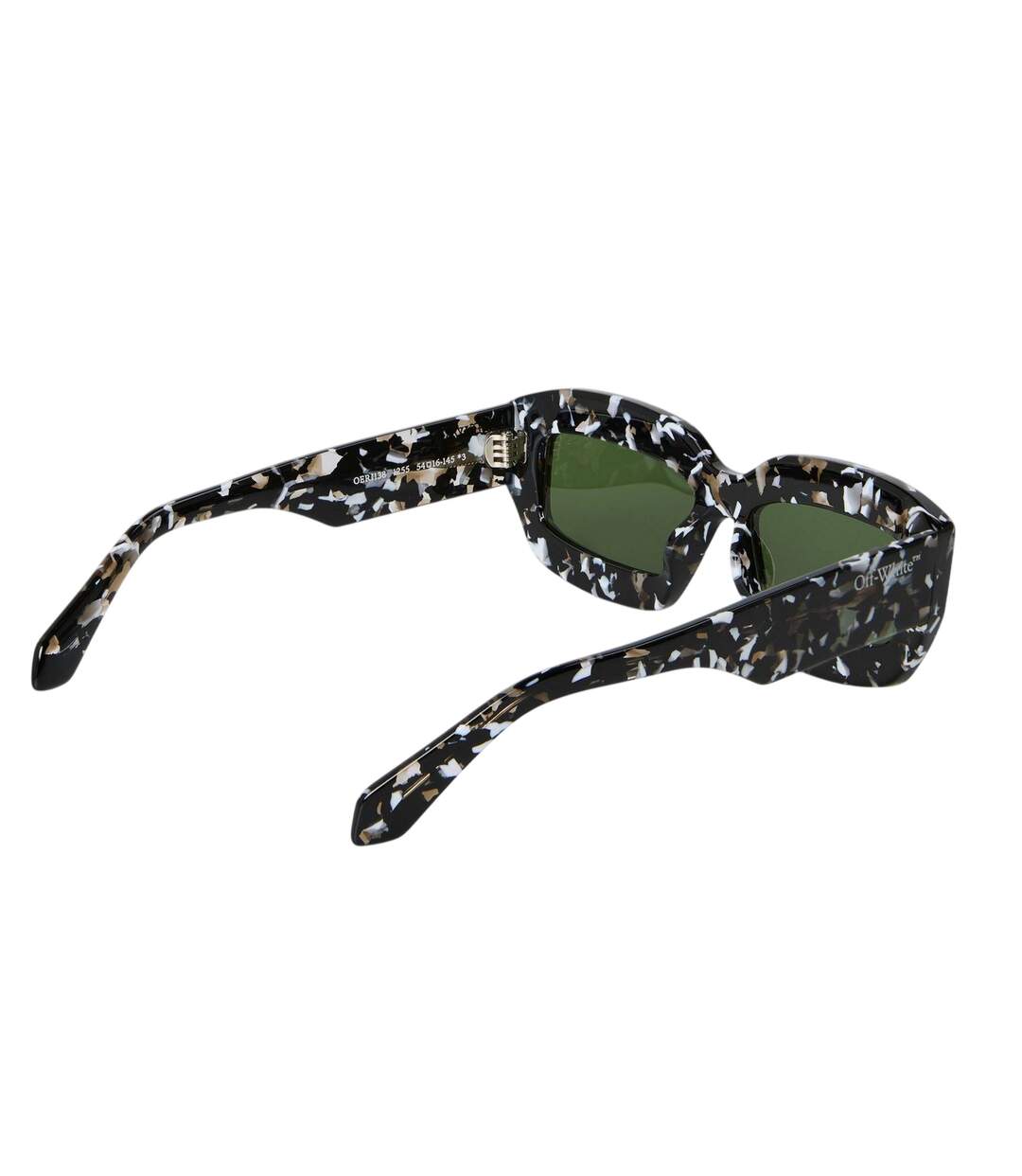 Womens/ladies Charlotte Marble Effect Sunglasses One Size Black Green Off White-2