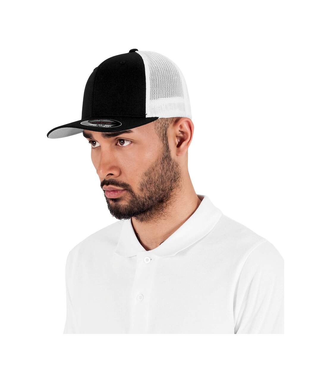 Casquette trucker adulte noir / blanc Flexfit-2