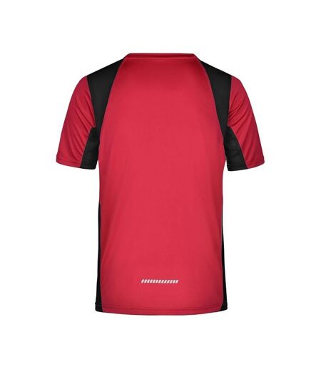 T-shirt Course À Pied Homme Rouge Noir James And Nicholson