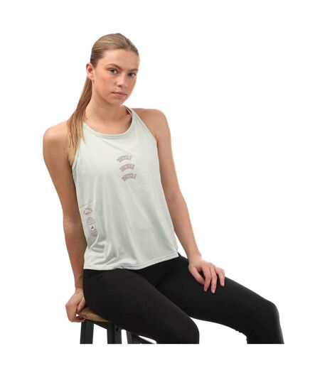 Womens/ladies run for the oceans tank top green Adidas
