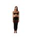 Robe Moulante Motif/style Mi-longue Femme Noir Honeyz-4