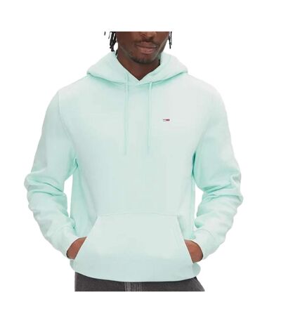 Sweat à capuche turquoise homme tommy hilfiger flag hoodi - l