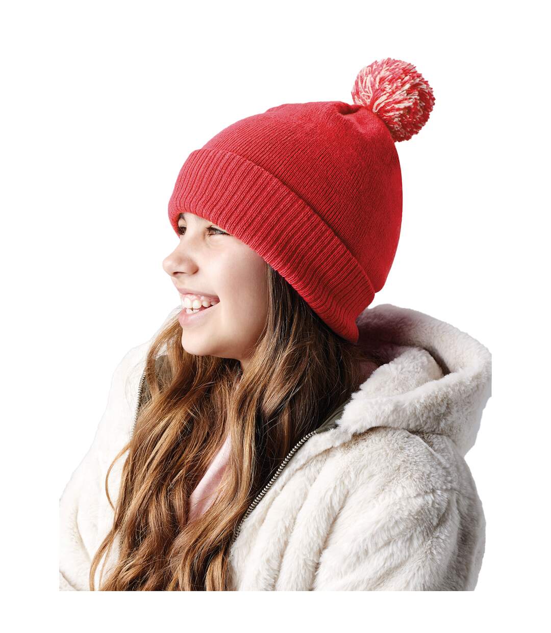 Bonnet snowstar pour enfants rouge vif Beechfield-2